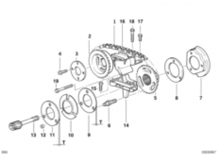 timing gear timing chain top