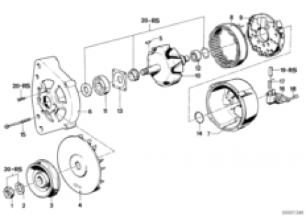 Alternator, individual parts