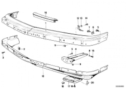 Front bumper mounting parts