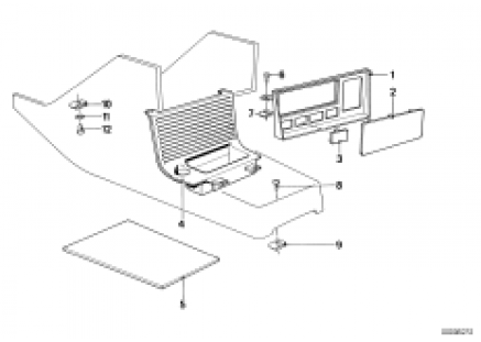 Storing part./moulding radio cut-out