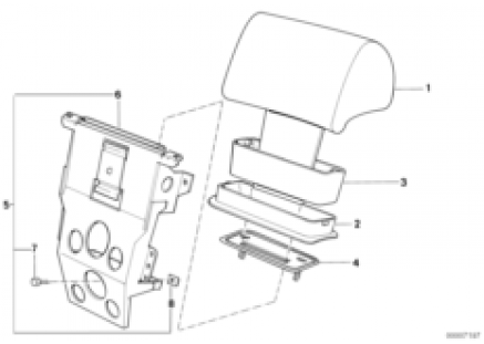 Mechanical headrest rear