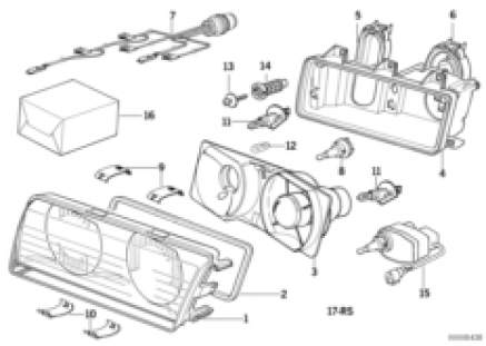 Single components for headlight ZKW