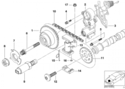 timing gear timing chain top - VANOS
