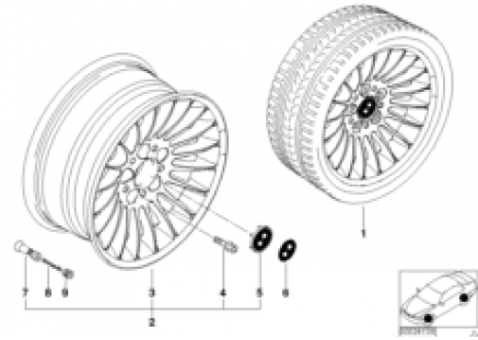 BMW light alloy wheel, radial spoke 61
