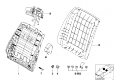 Seat, front, rear panel