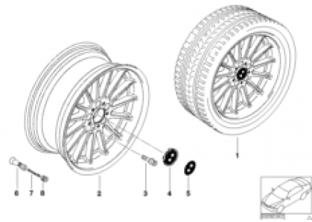 BMW light alloy wheel, radial spoke 32