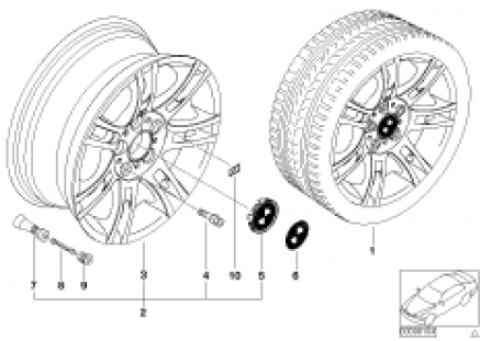 BMW alloy wheel, M double spoke 97
