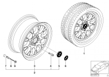 BMW light alloy wheel, cross spoke 133