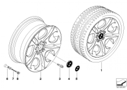BMW LA wheel, ellipsoid styling 107
