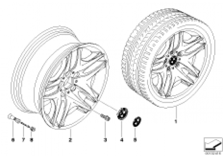 BMW alloy wheel, double spoke 129