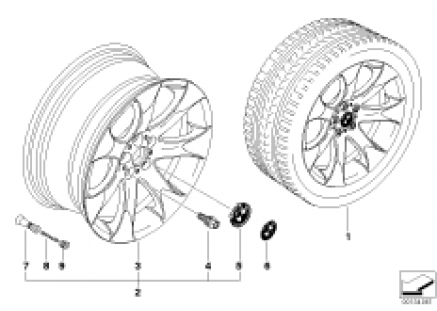 BMW light alloy wheel, V-spoke 168