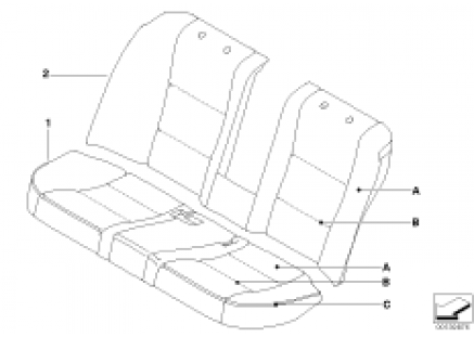 Indiv.cover basic seat, rear
