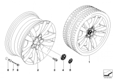 BMW alloy wheel, double spoke 161