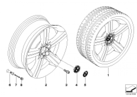 BMW light alloy wheel, spider spoke 199
