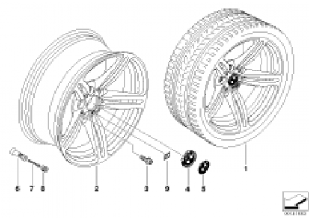 BMW alloy wheel, M double spoke 167