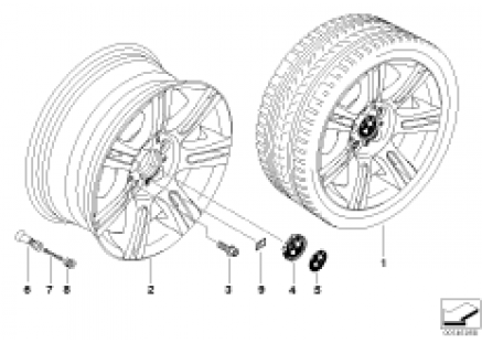 BMW alloy wheel, M double spoke 194
