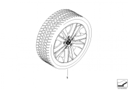 Winter wheel with tire V spoke 141 - 17