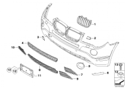 Mounted parts, bumper