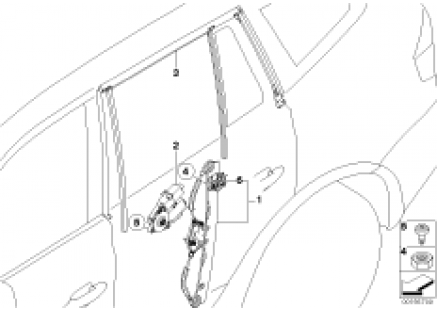 Door window lifting mechanism rear