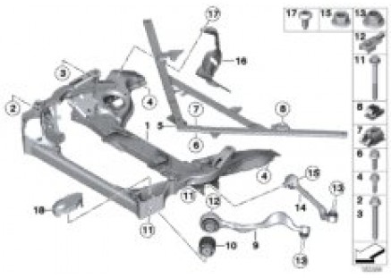 Frnt axle support,wishbone/tension strut