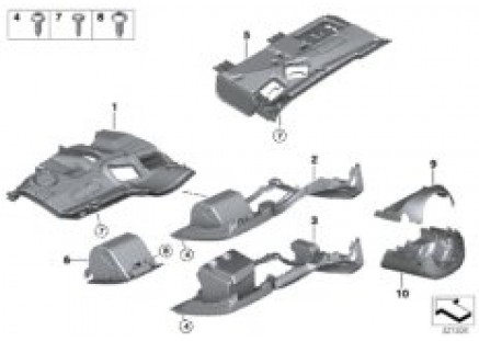 Mounting parts, I-panel, bottom