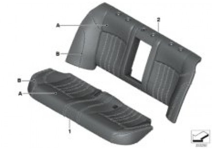 Individual cover, leather, seat rear