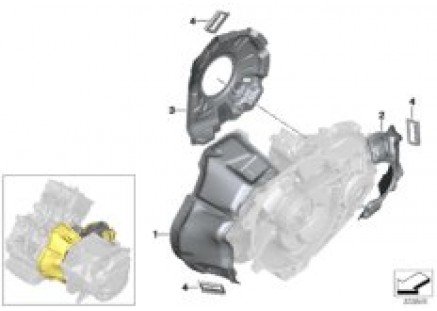 E-drive transmission mounted parts