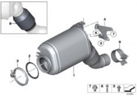 Catalyser/Diesel particulate filter