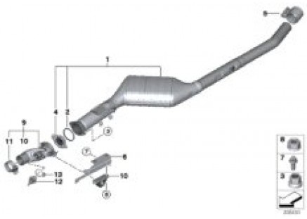 Catalytic converter/front silencer