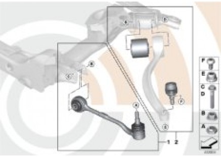 Repair kit for radius rods and wishbones
