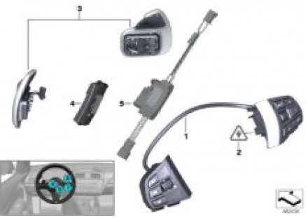 Switches and electronics, steering wheel