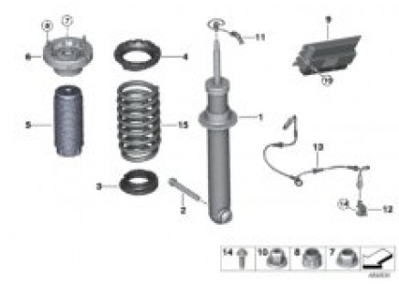Rear spring strut EDC/ctrl unit/sensor