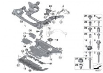 Front axle support, 4-wheel