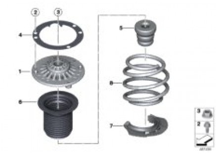 Support bearing/spring pad/mounted parts