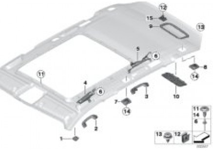 Mounting parts, roof antenna