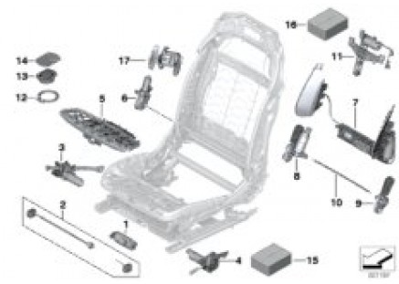 Seat, front, electrical and motors