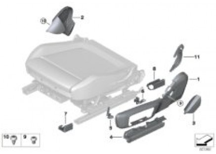 Seat, front, seat trim covers, electric