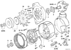 Alternator, individual parts 115A