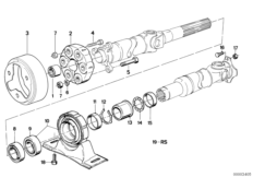 Drive shaft,univ.joint/center mounting