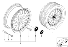 BMW l-alloy wheel,cross spoke comp.II 42