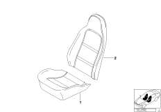 Seat front, upholstery & cover base seat