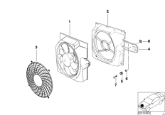 Pusher fan and mounting parts