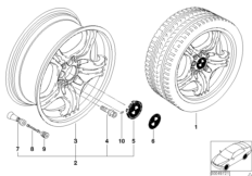 BMW alloy wheel, M double spoke 68