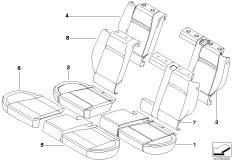 Seat rear, upholstery & cover base seat