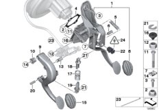 Pedal assy w over-center helper spring