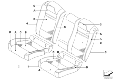 Indi. cover, seat, rear, perforated lthr