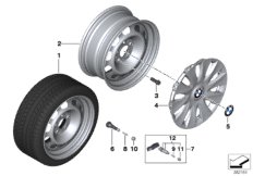 Disk wheel in steel Styl.12 - 16''