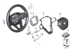 Sports steering wheel airbag w/paddles