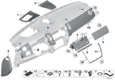 Mounting parts, I-panel, top