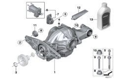 Rear axle differential M-vehicle